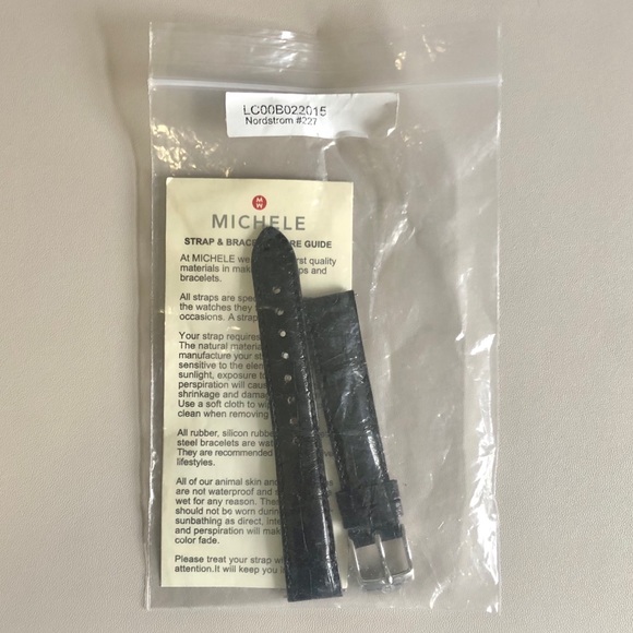 Michele 16mm Black Alligator Strap - Picture 2 of 4